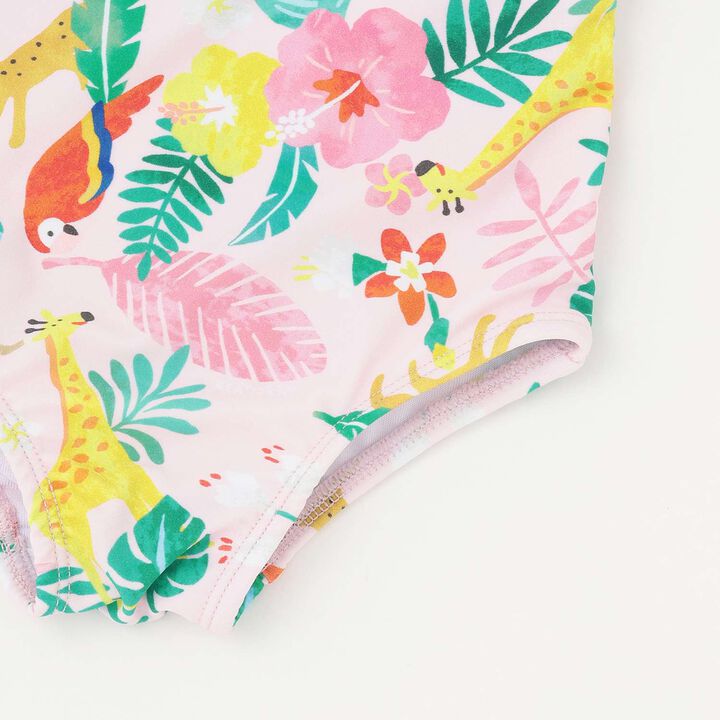 [SWIM] Tropical Print One-Piece Dress Swimsuit,Red, medium image number 6