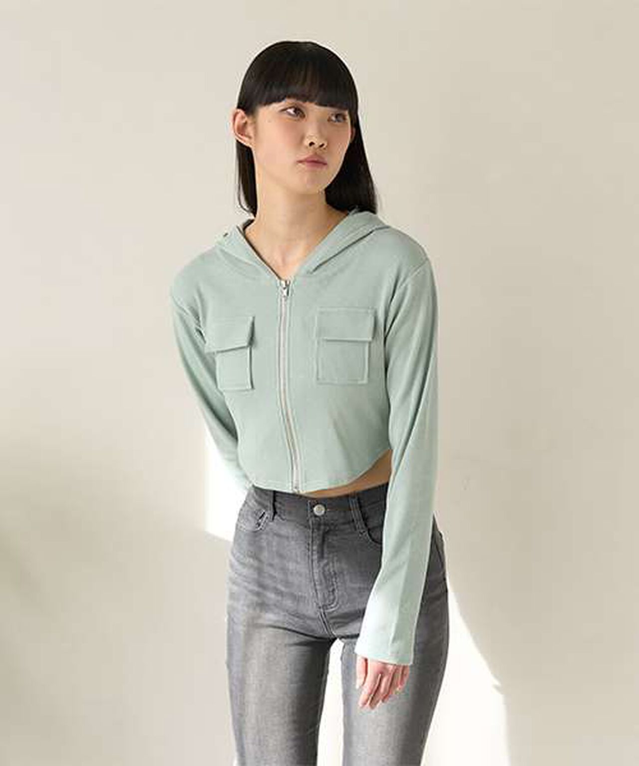 Color Block Compact Parka,Mint, large image number 0