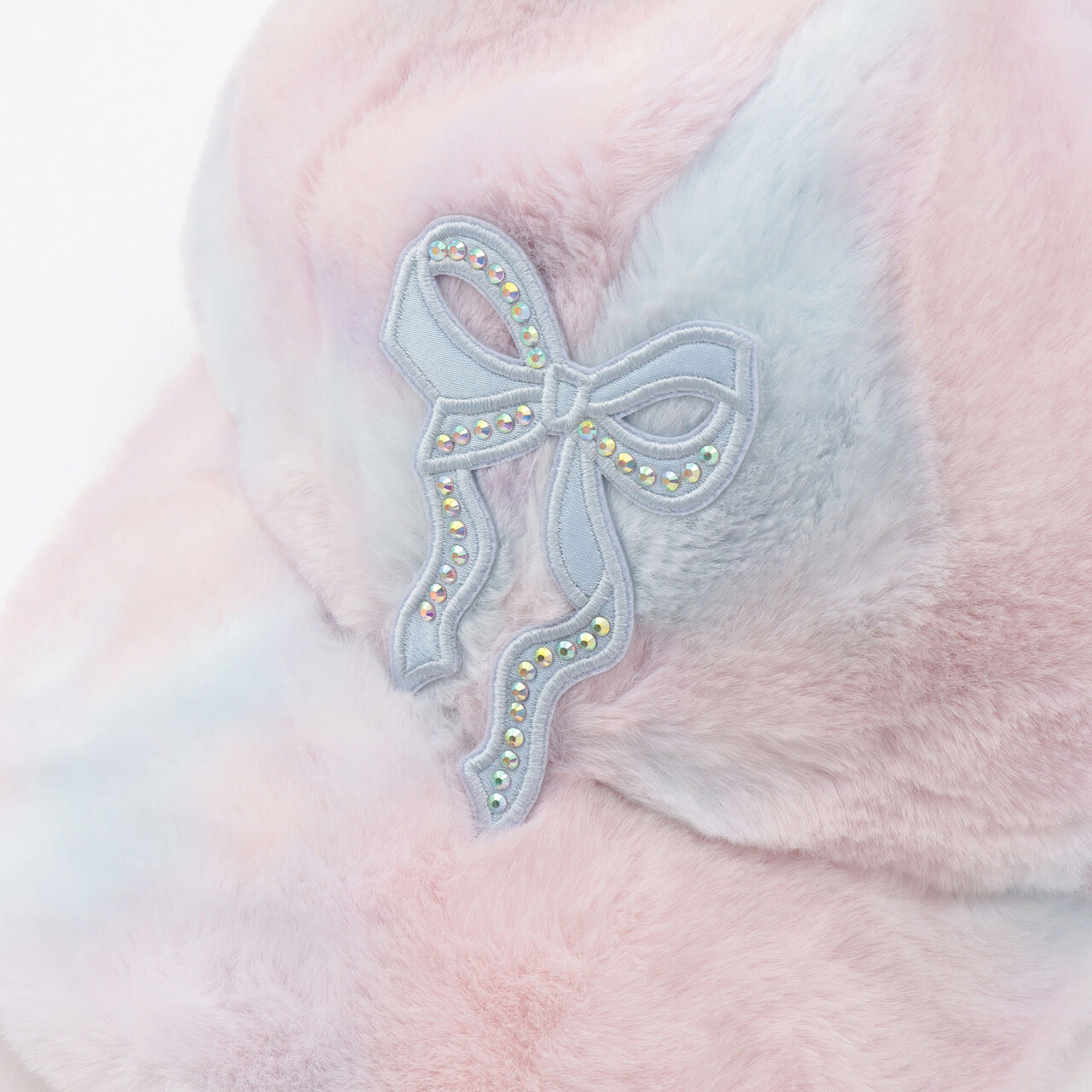 Ribbon Patch Faux Fur Cap,Multi color, large image number 2