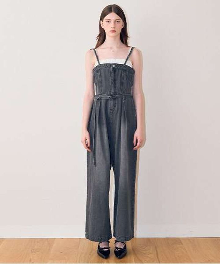 Denim Overall Jumpsuit,Gray, medium image number 0