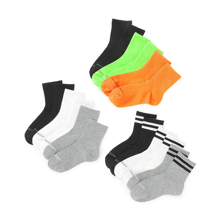 [Basic] 3-Pair Set Crew Socks,Light green, medium image number 5