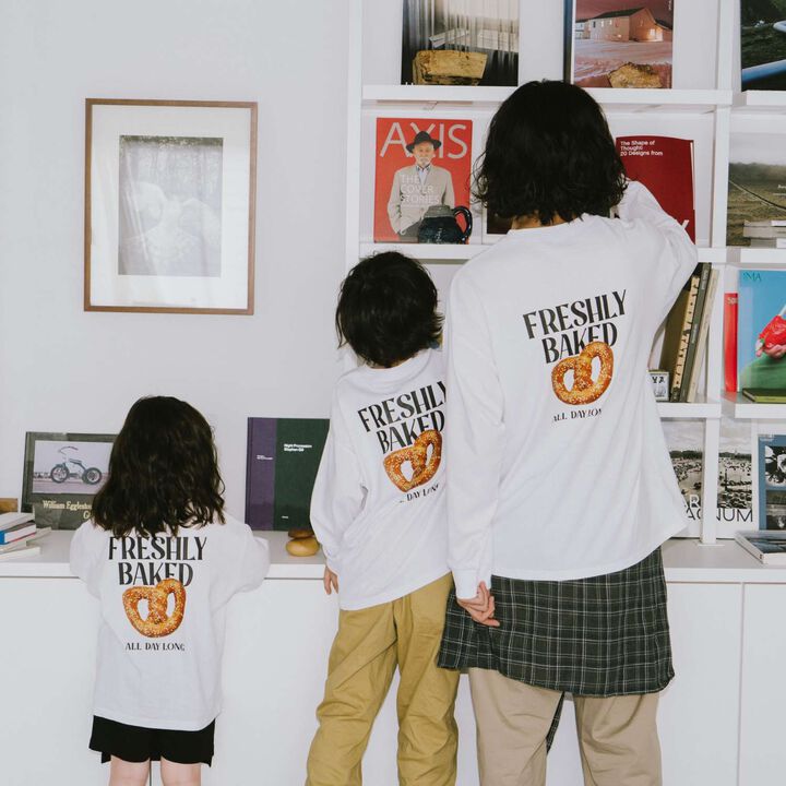 [Matching with Dad Outfit] Link Assortment Transfer Wide Long Sleeve T-Shirt,Blue, medium image number 3
