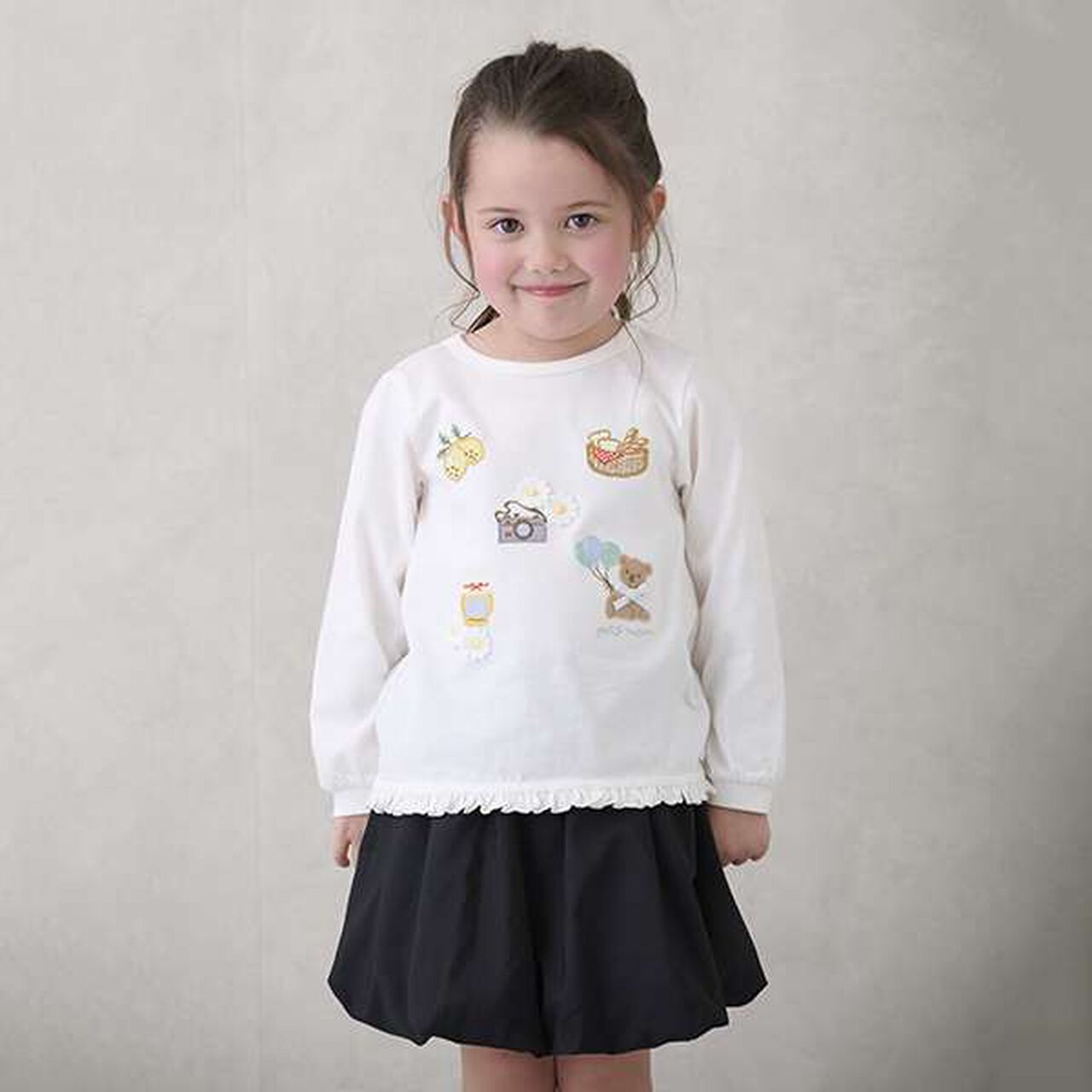 [Link] Balloon Skirt with Shorts,Ivory, large image number 1