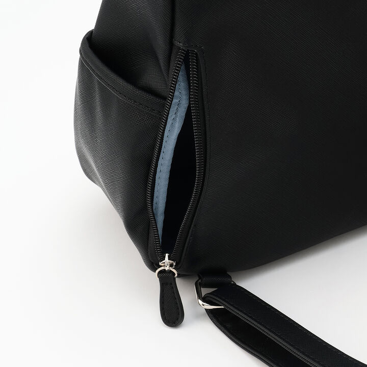 Quilted Design Bucket Backpack,Black, medium image number 9