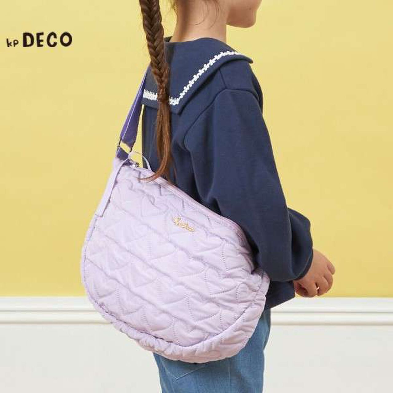 KPDECO Heart Quilt Shoulder Bag,Lavender, large image number 0