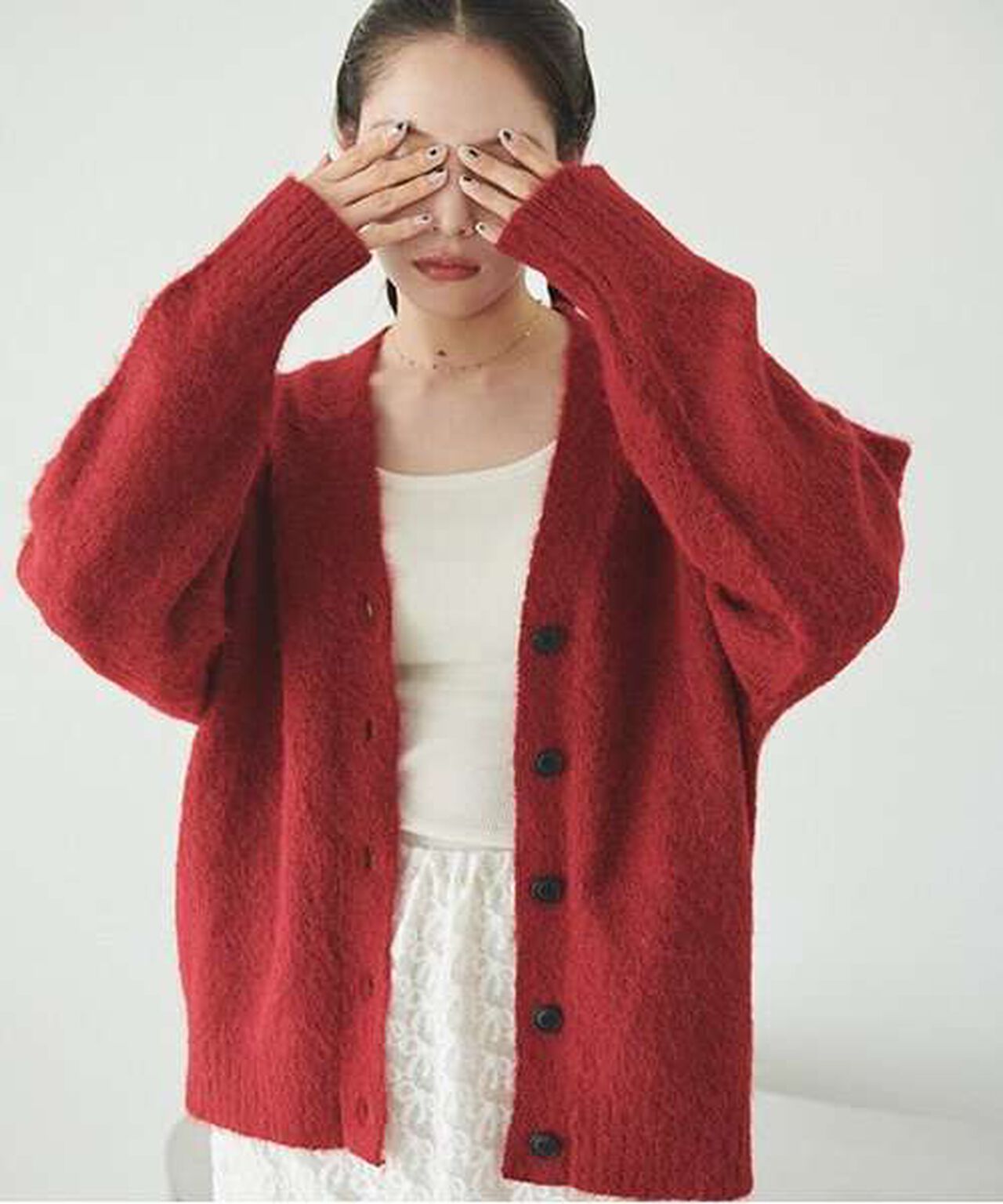 Knit Cardigan,Beige, large image number 16