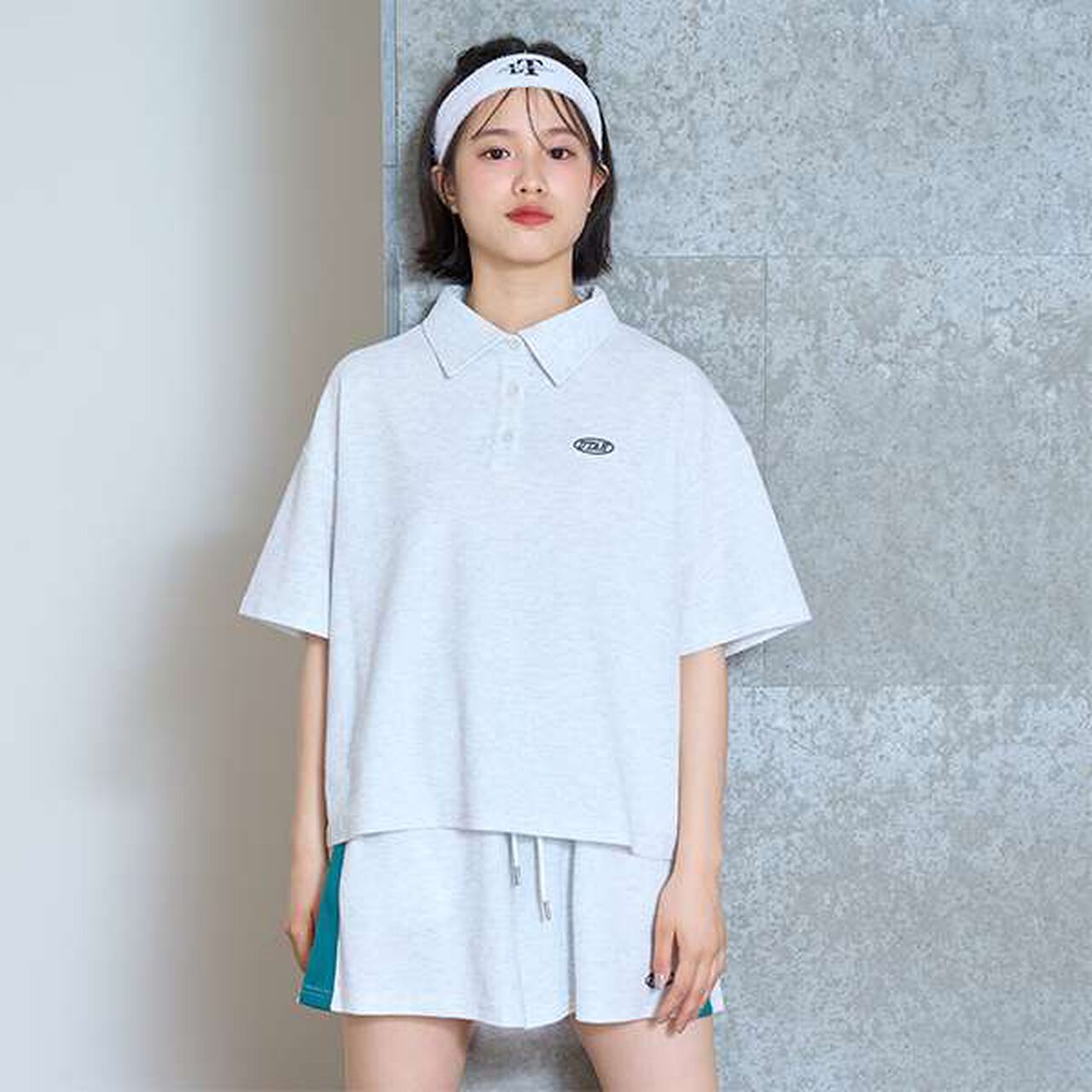 [LTXC] Loose Polo Outfit Set,Smoke white, large image number 0