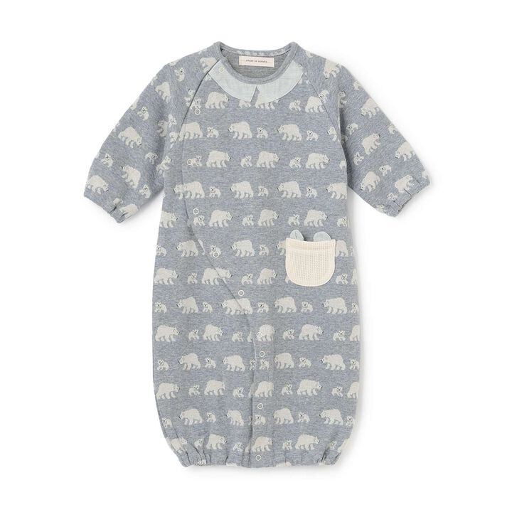 Organic Jacquard 2WAY Romper [Made in Japan],Blue, medium image number 0