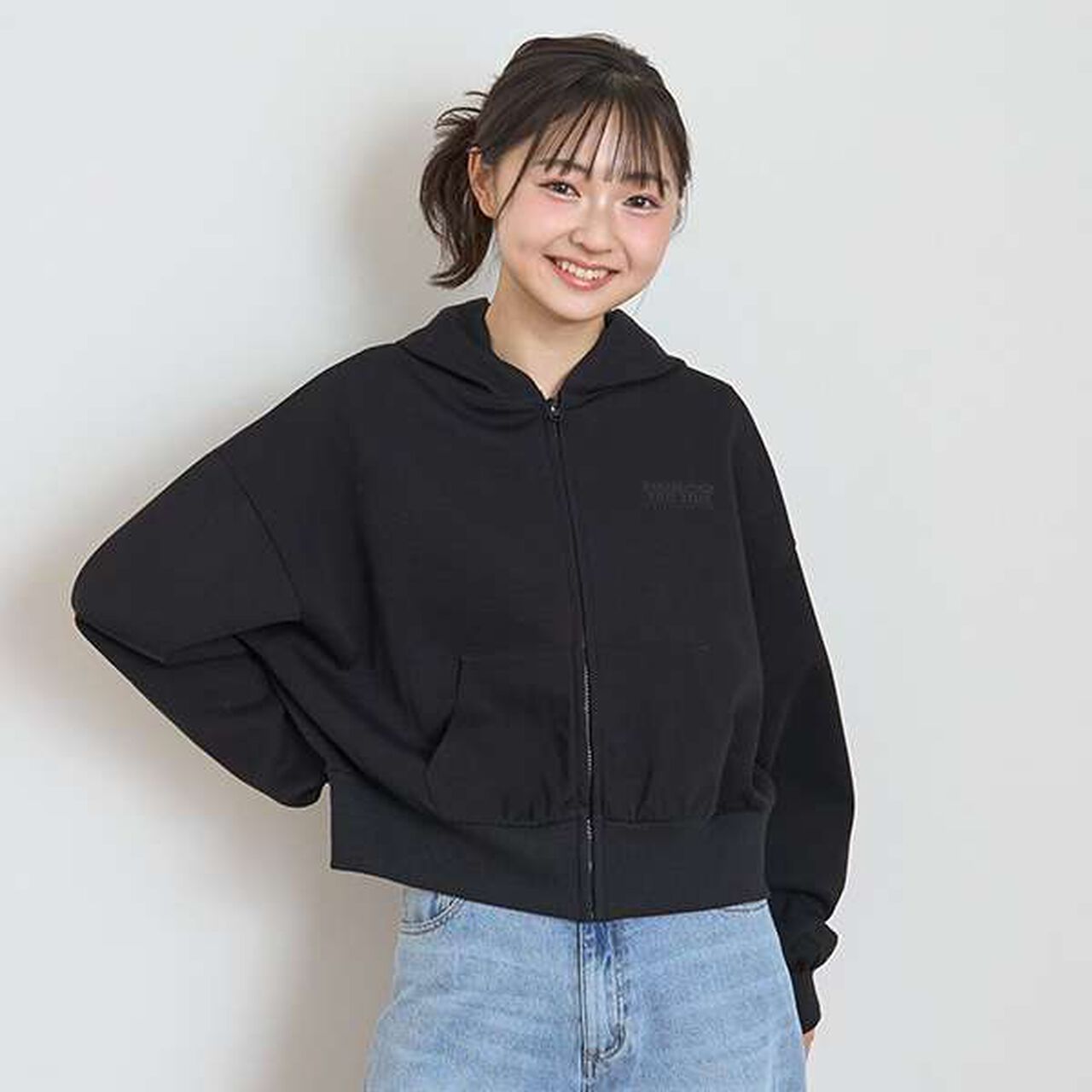 Cardboard ZIP Parka,Black, large image number 0