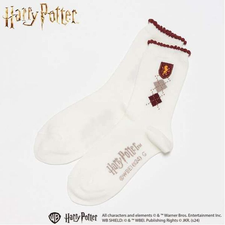 [Harry Potter] Argyle Crew Socks,Off white, medium image number 2