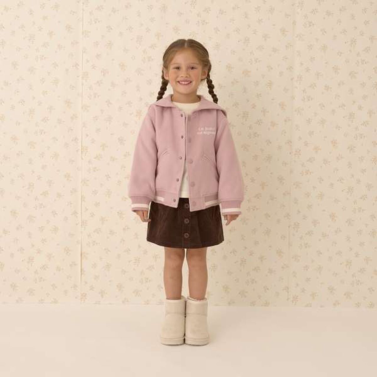 Sailor Collar Varsity Jacket,Beige, large image number 19
