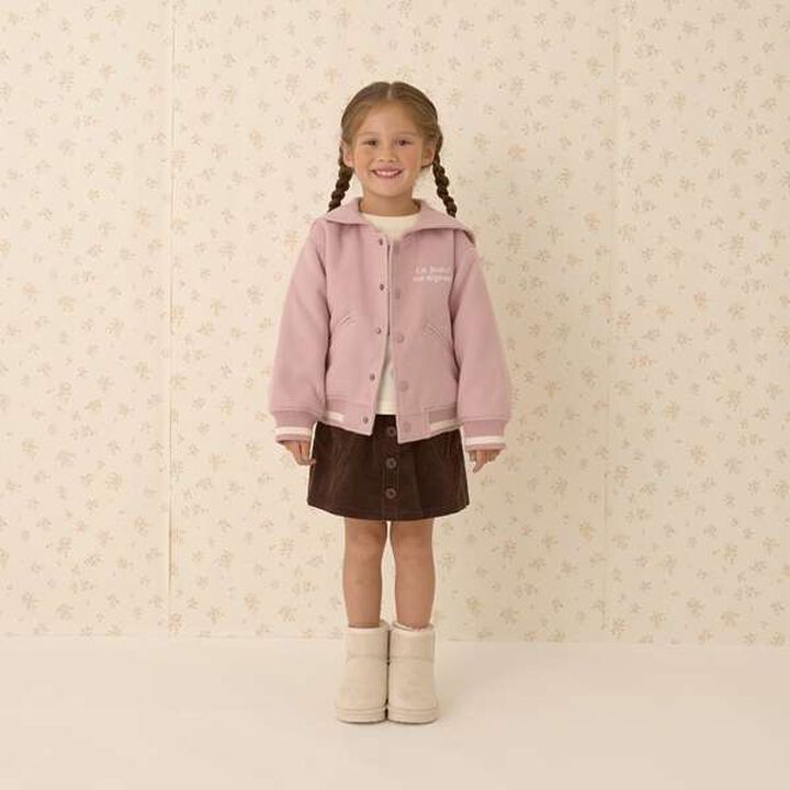 Sailor Collar Varsity Jacket,Beige, medium image number 19