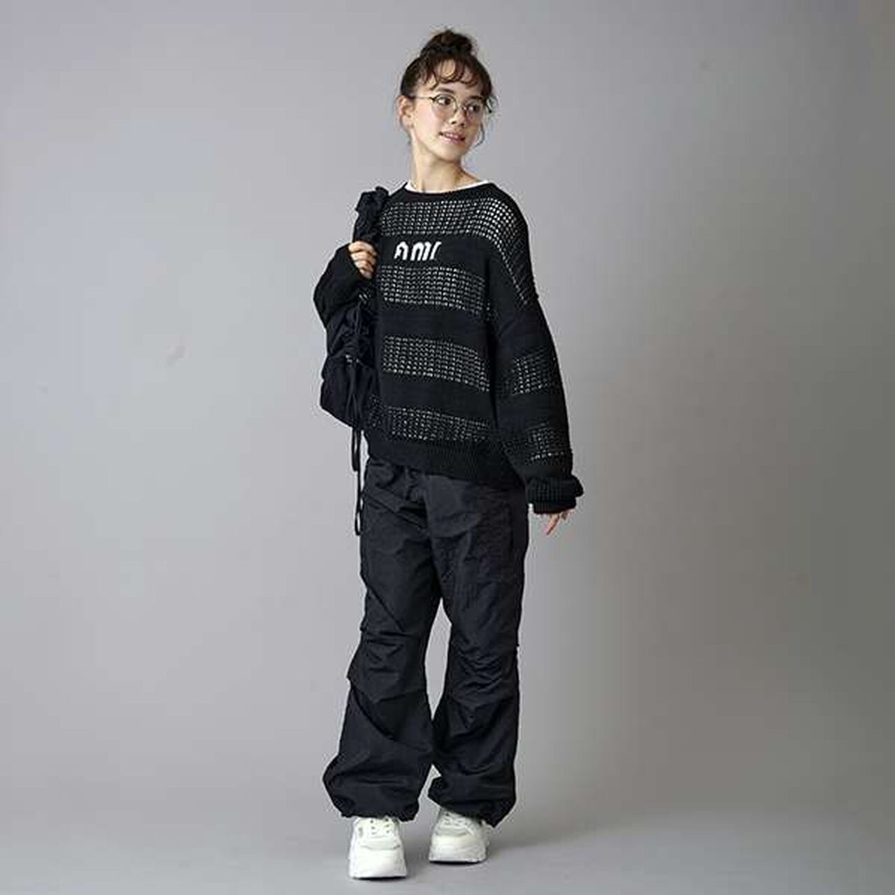 [AMI] Shiny Track Pants,Silver gray, large image number 20