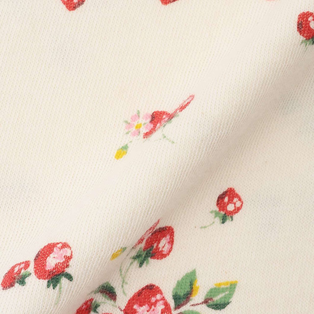 Organic Wild Strawberry Short-Sleeve 2WAY Romper [Made in Japan],Pearl white, large image number 7