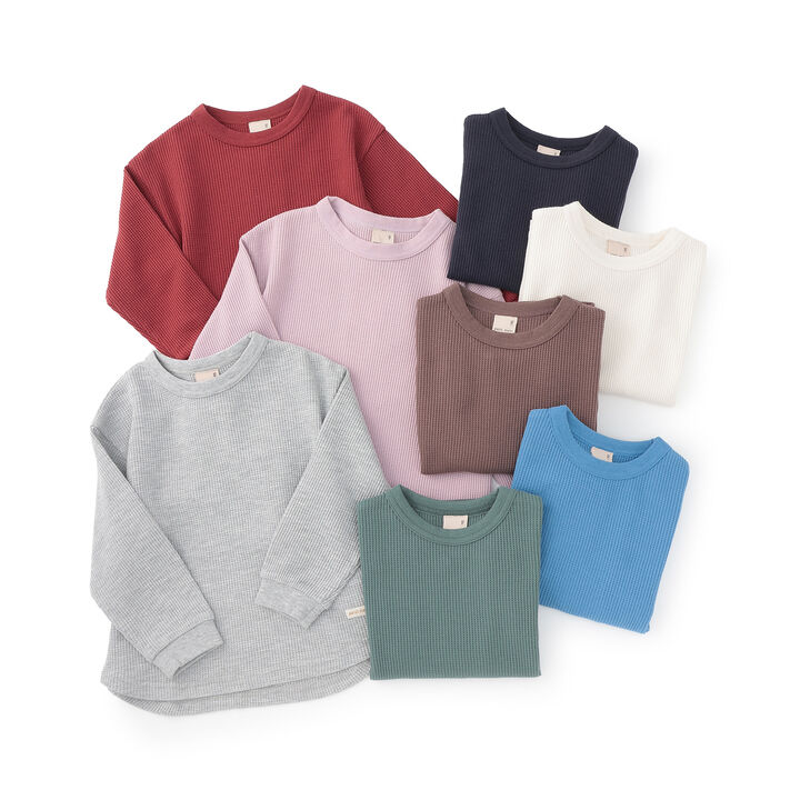 [GOOD PRICE] Waffle Long-Sleeve T-Shirt,Blue, medium image number 11