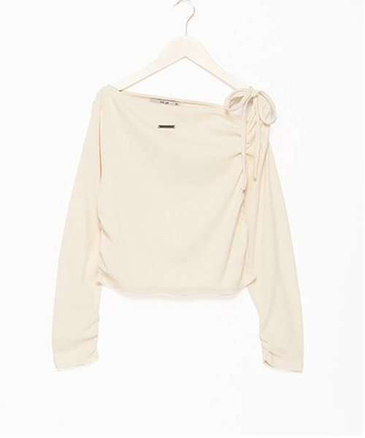 One-Shoulder Ribbon Tereko,Black, large image number 2