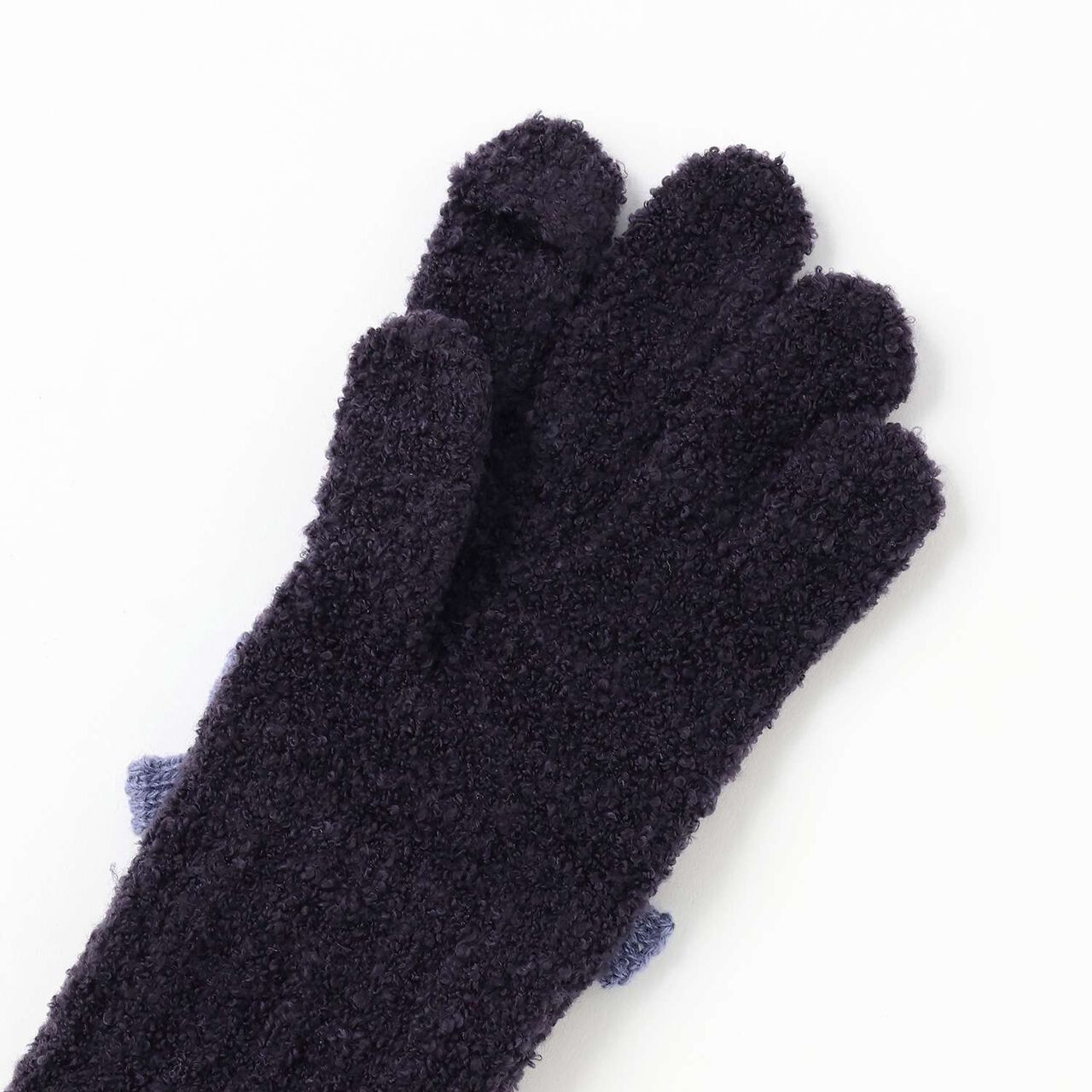 Ribbon Marshmallow Knit Gloves,Lavender, large image number 2