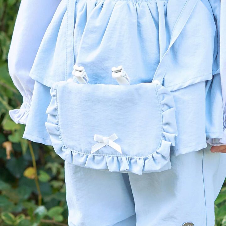 [School-Ready] [Water-Repellent, Anti-Stain, Durable, UV] Frill Detachable Pocket with Ribbon,Blue gray, medium image number 0