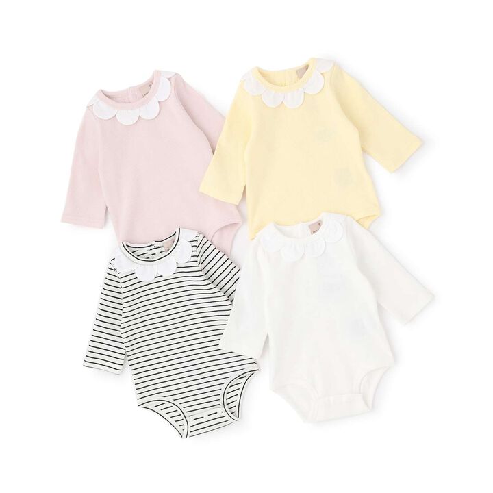 Scallop Trim Collar Romper,Light pink, medium image number 6