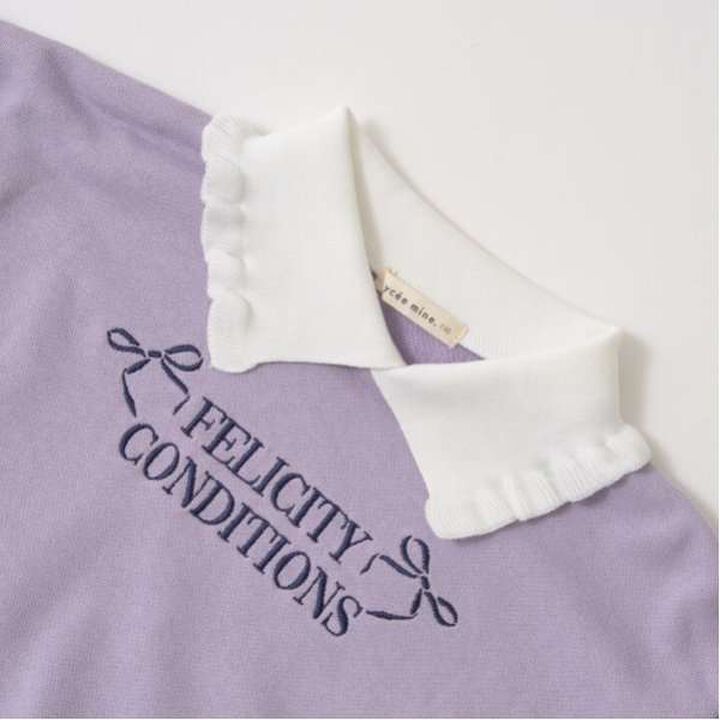 Pilling-Resistant Fuzzy Frill Collar Sweatshirt,Top gray, medium image number 14