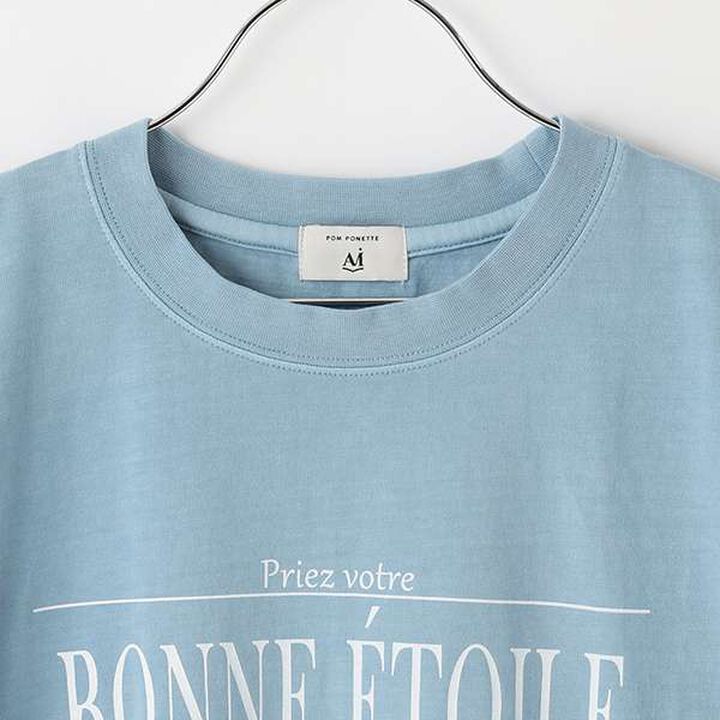 [AMI] Sleeve Frill Pigment T-Shirt,Sax blue, medium image number 2