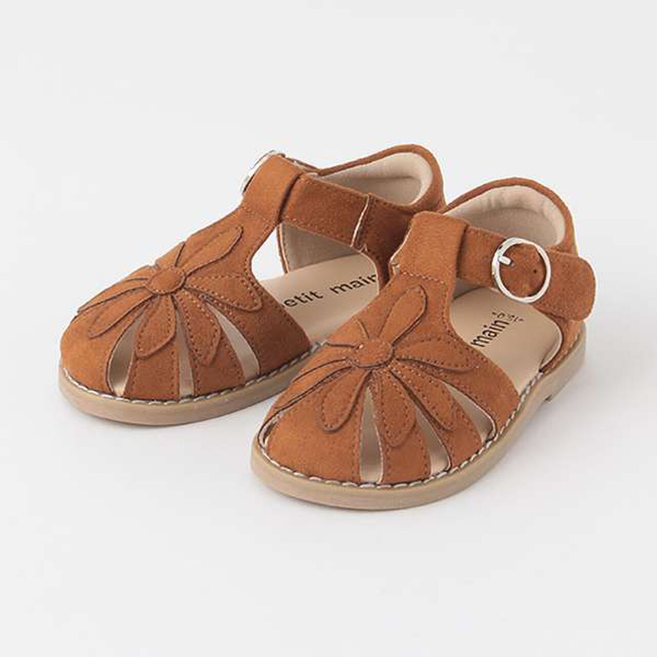 Suede Flower Sandals,Ivory, large image number 11