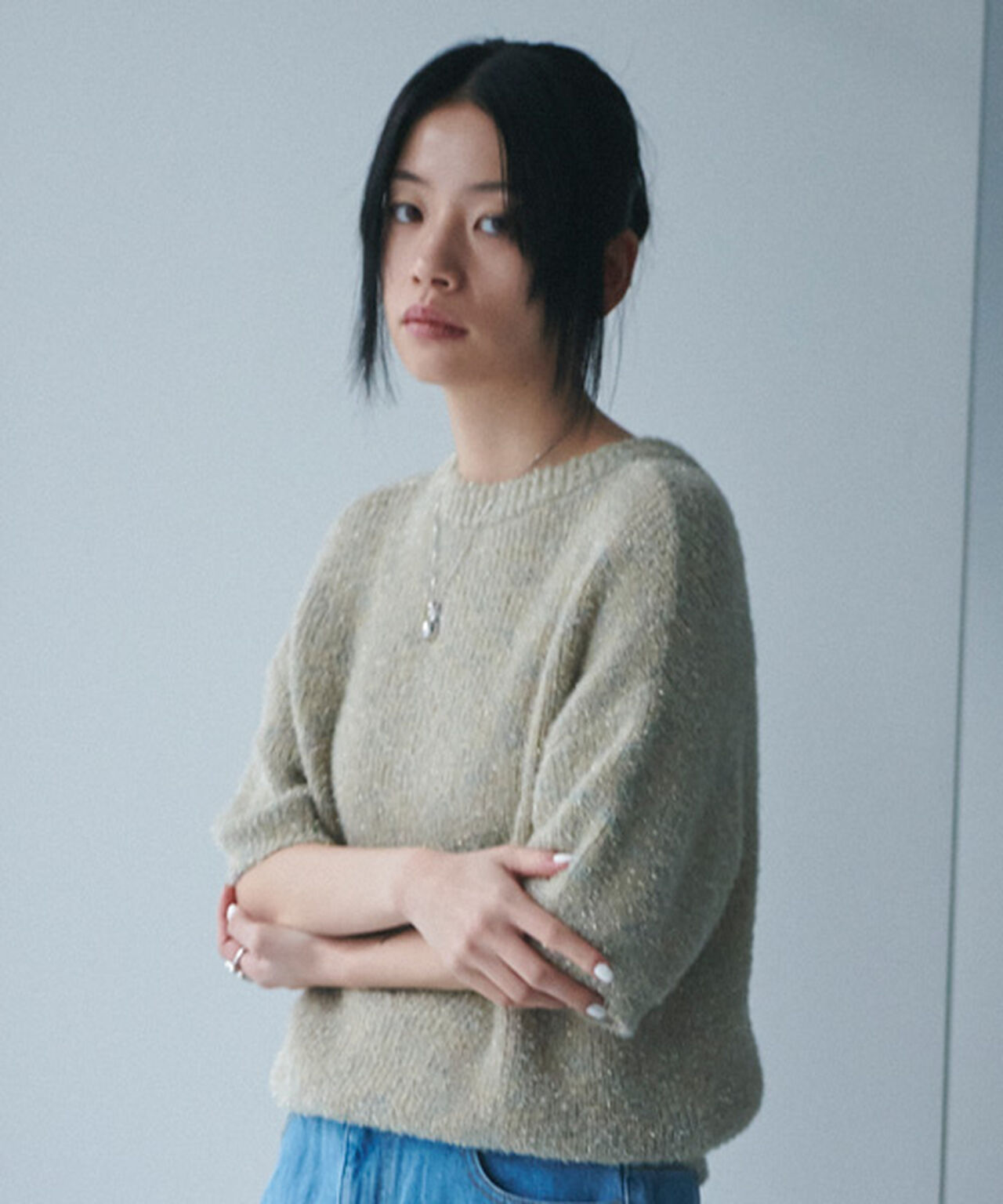 Lame Knit Cardigan,Multi color, large image number 0