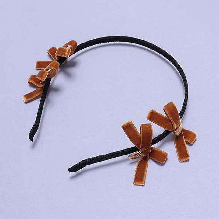 Velvet Ribbon Headband,Off white, medium image number 6