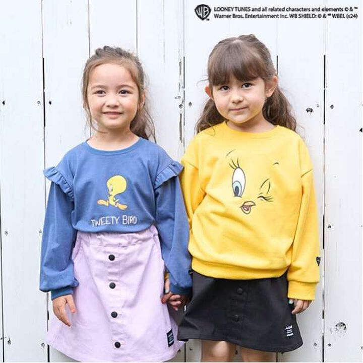 [Tweety] [Anti-Stain Finish] Shoulder Frill Pullover,Yellow, medium image number 9