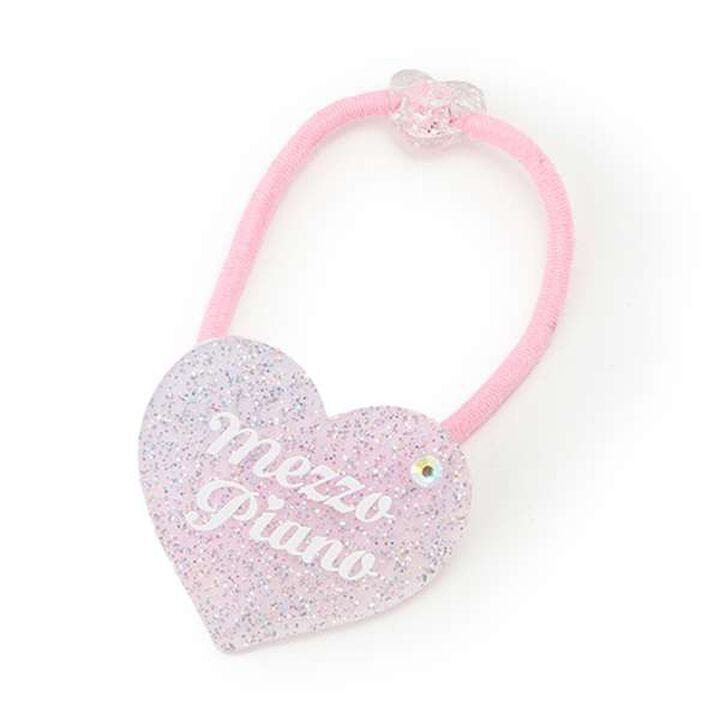 25th Anniversary Sparkling Heart Logo Hair Ponytail Holder,, medium