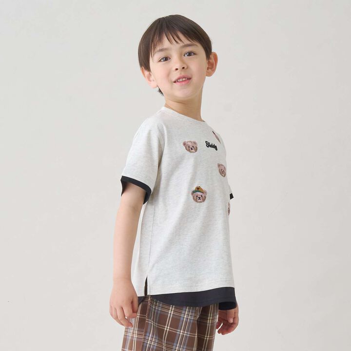 Assorted Embroidery T-Shirt,Milky white, medium image number 1
