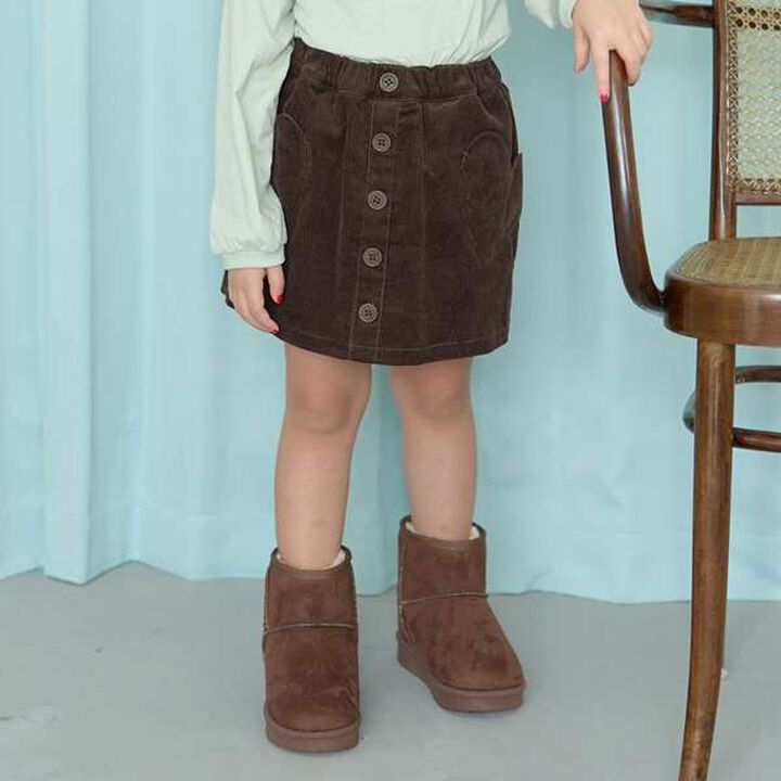 Heart Pocket Corduroy Skirt Pants,Moss green, medium image number 23