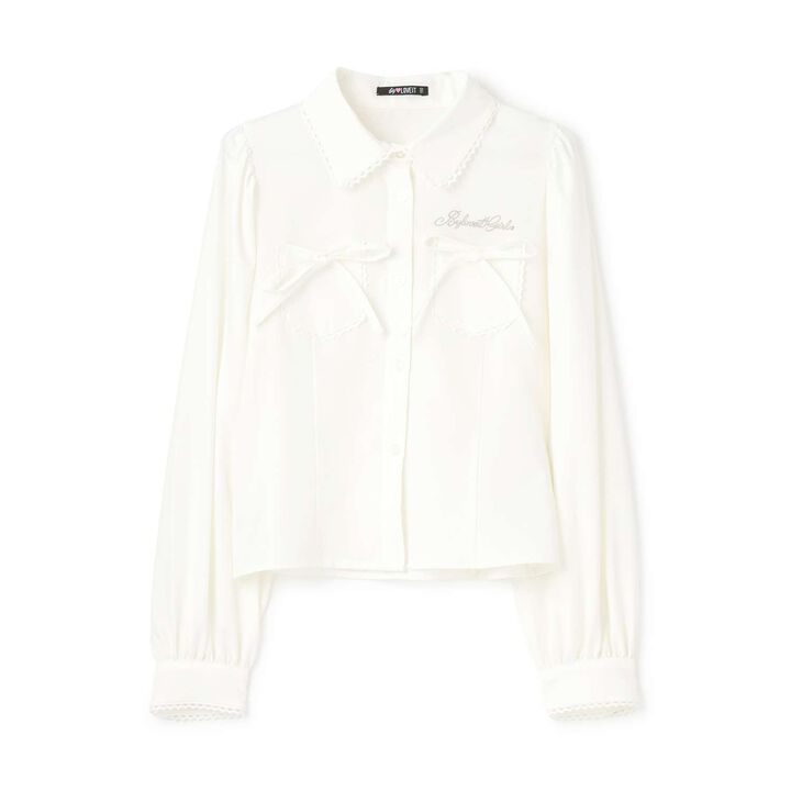 [Graduation Attire] Removable Ribbon Shirt,Off white, medium image number 3