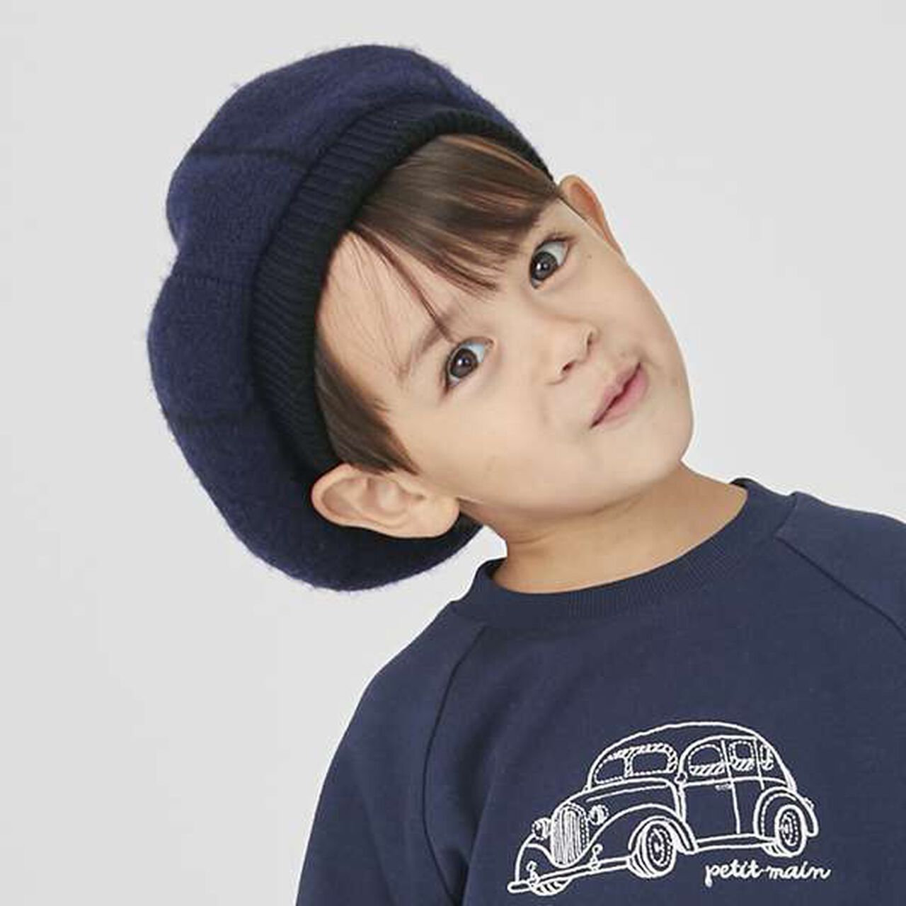 Pom-Pom Beret Hat,Black, large image number 9