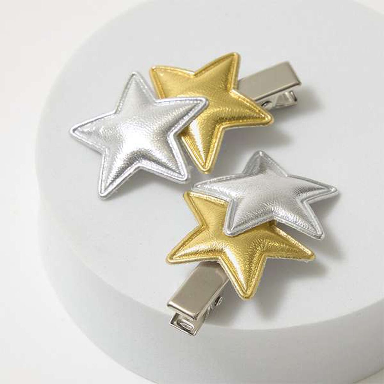 Sparkling Star Hair Clip Set,Silver, large image number 4