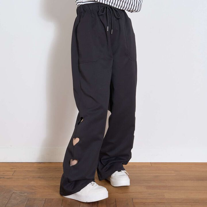 Cut-Out Motif Pants,Black, medium image number 4