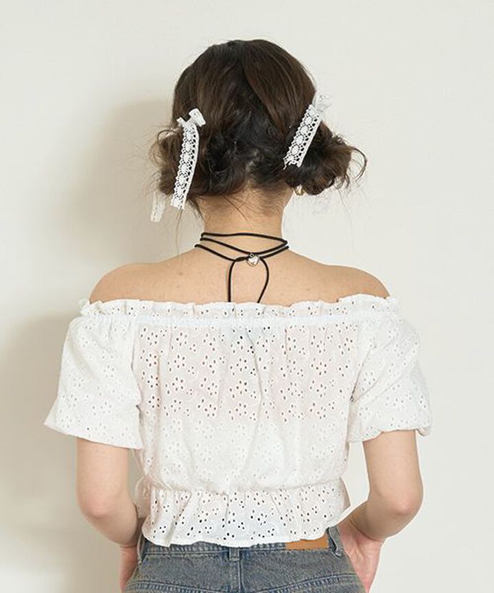 Balloon Sleeve Blouse,Off white, medium image number 2