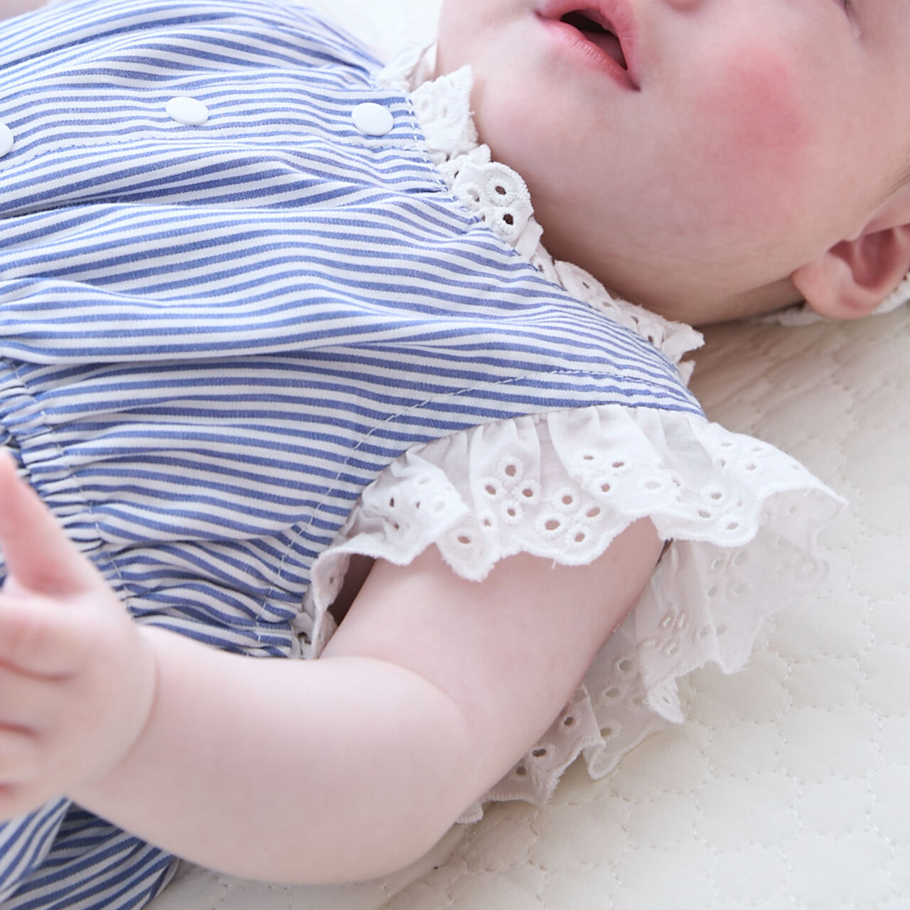 Link Cotton Lace Overalls,Ivory, large image number 1