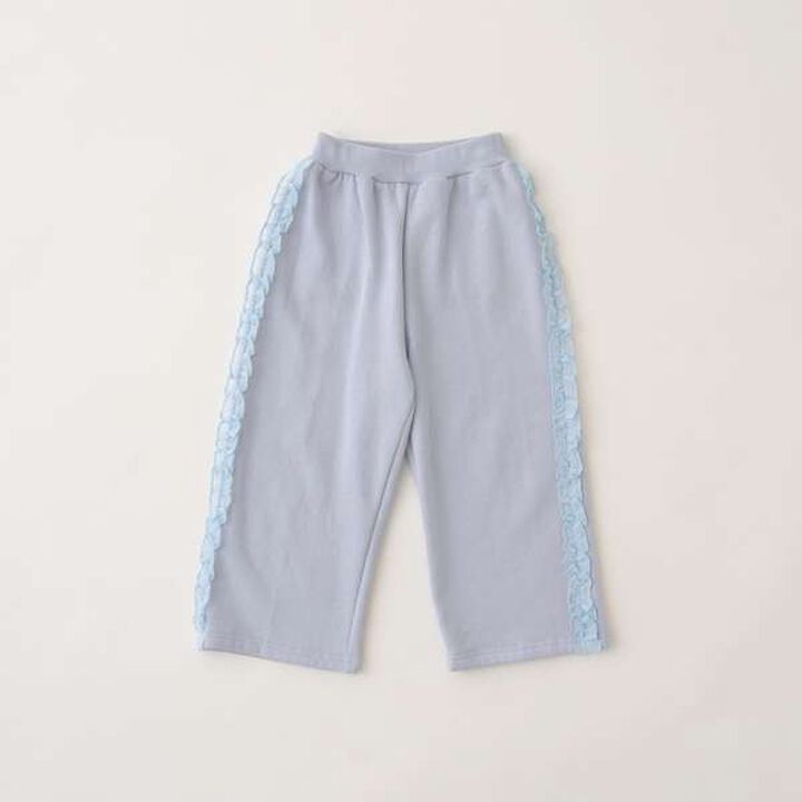 Pilling-Resistant Side Frill Wide Sweatpants,Charcoal gray, medium image number 9
