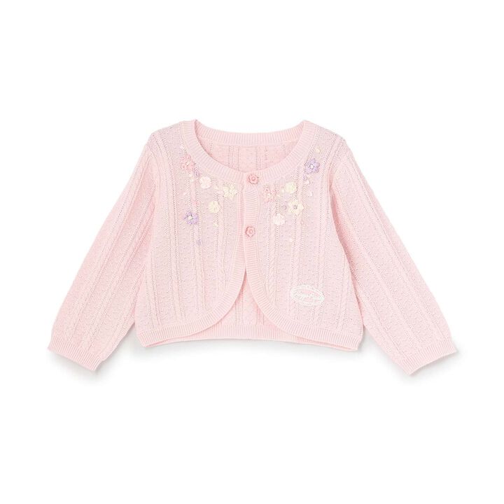 Ribbon Embroidered Knit Bolero,, medium