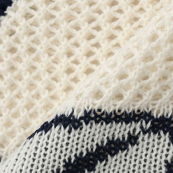 [LTXC] Mesh Raglan Zip Knitwear,Off white, medium image number 13