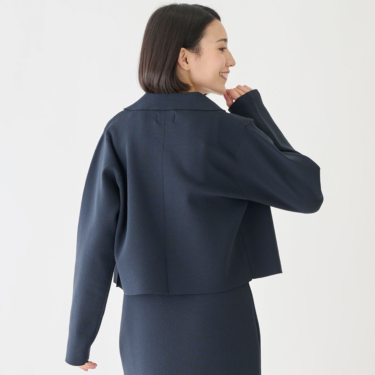 [Formal] Knitwear Jacket and One-Piece Dress Set,Light beige, large image number 7