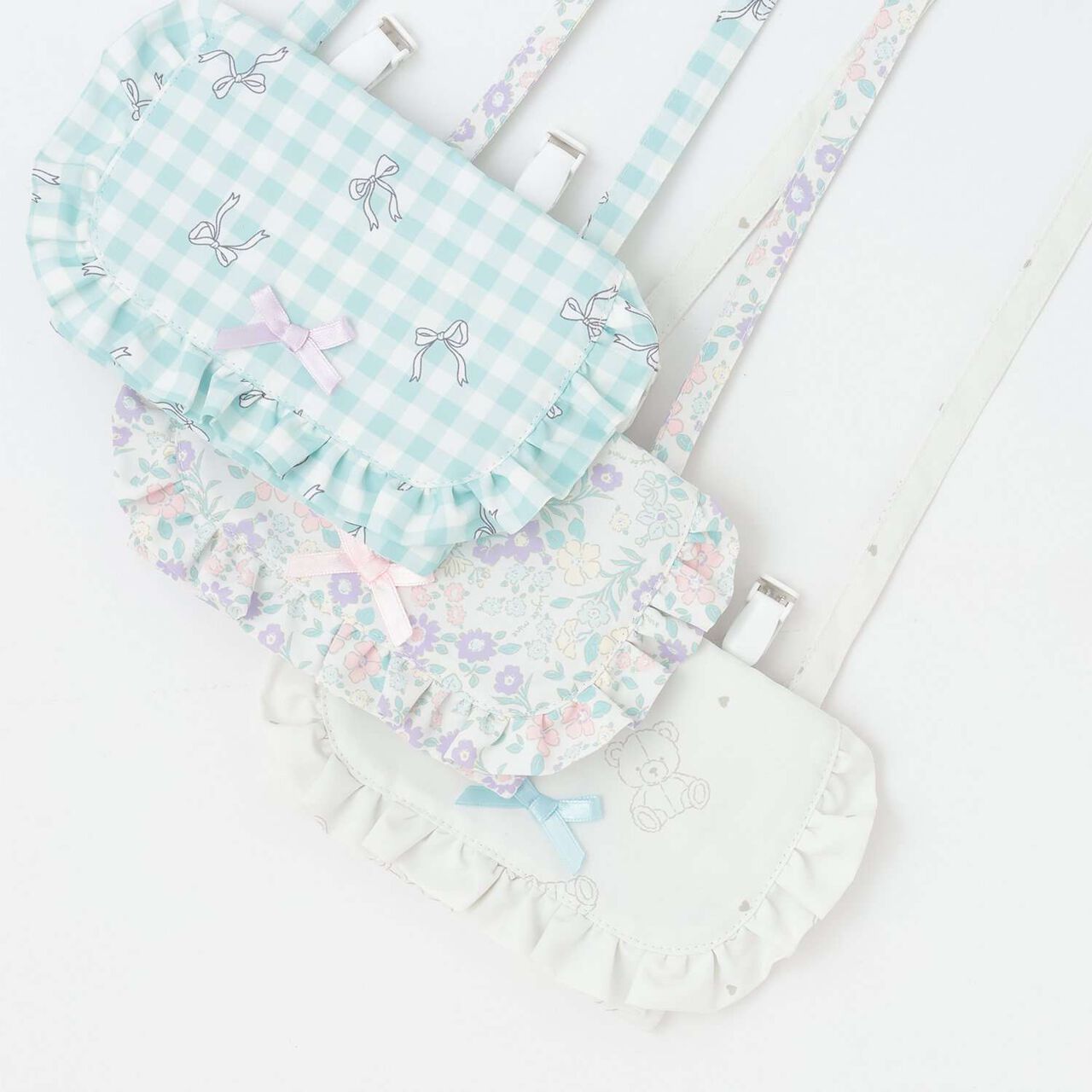 [School-Ready] [Water-Repellent, Anti-Stain, Durable, UV] Frill Detachable Pocket with Ribbon,Blue gray, large image number 13