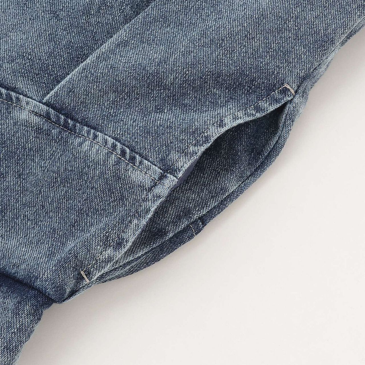 [With Belt Loops] Denim-Look Pleated Skirt,Blue, large image number 11