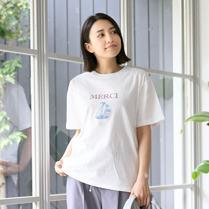 [Parent-Child Matching] [Cool Touch] 15th MERCI Short-Sleeve T-Shirt,Pearl white, medium image number 0
