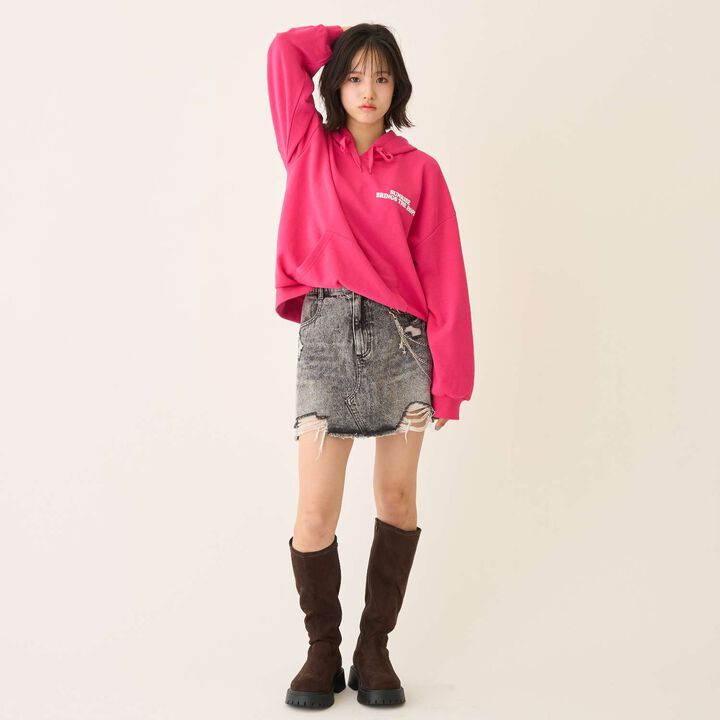 [Seconds Cute Top] LTXC Puffy Heart Loose Parka,Black, medium image number 7