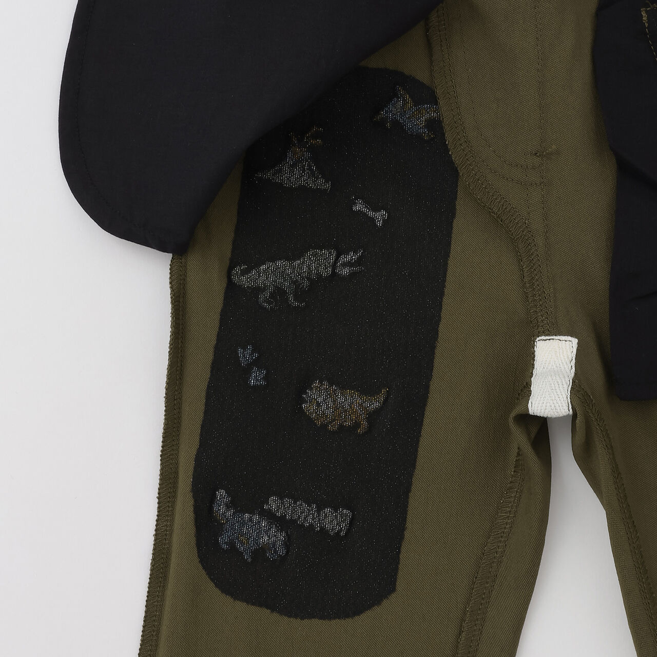 [Popular Item Restocked] [Not Available at Physical Stores] Dinosaur Embroidered Long-Length Straight Pants,Khaki, large image number 6