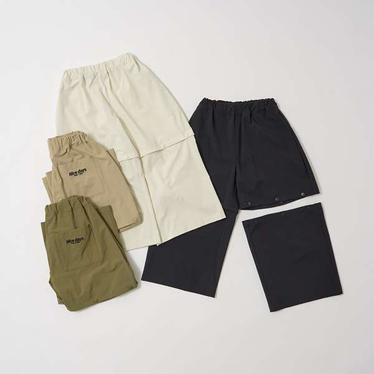 Adjustable Length 2WAY Stretch Easy Pants,Ivory, large image number 12