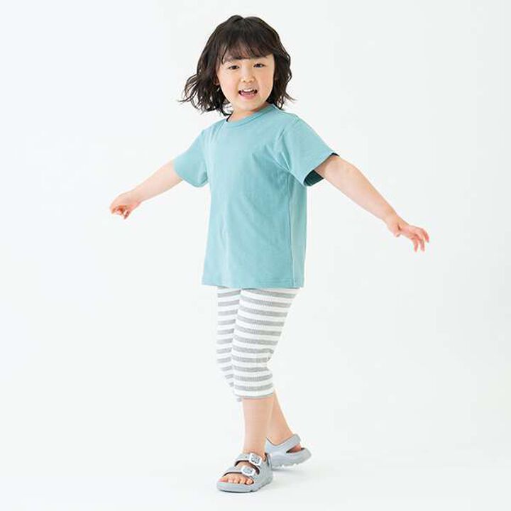 [365D.] Anti-Stain Stripe Pattern Ribbed 7/8 Leggings,Black, medium image number 3