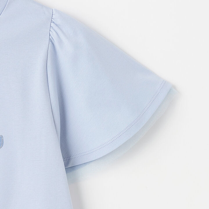 Necklace-Style Embroidered Flare Sleeve T-Shirt,White, medium image number 9